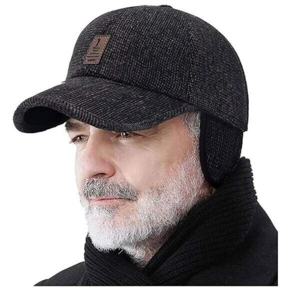 Winter for Men Outdoor Hat, Black - Picture 1 of 7